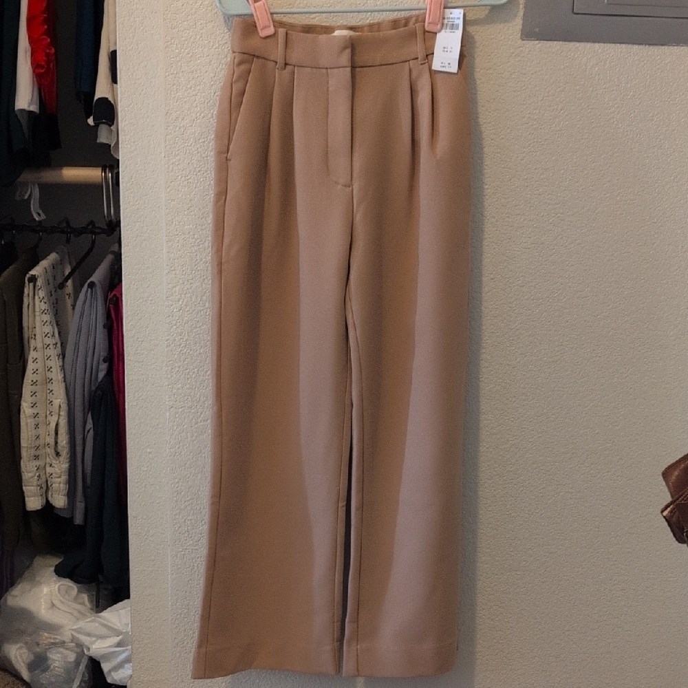 Abercrombie & Fitch Camel Wide-Leg Trousers